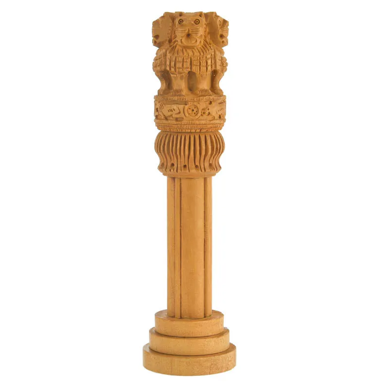 The Pillars Of Ashoka Lacquered Wood Show Piece media 5