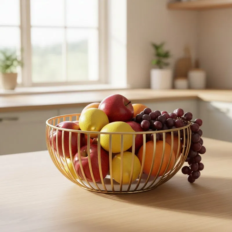 Alloy Fruit Basket - Gold media 1