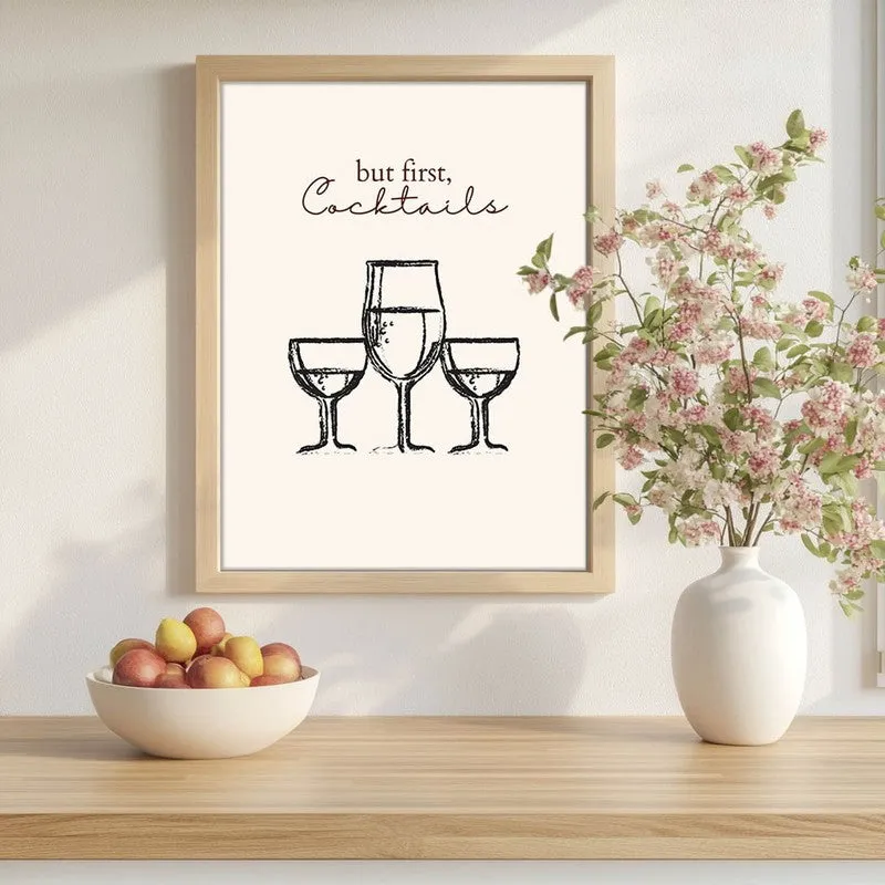 Wine Wall Mono Archival Canvas Wall Art - Brown media 1