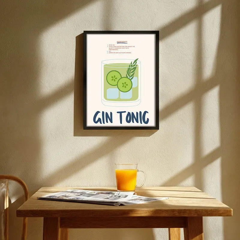 GinTonic Archival Canvas Wall Art - Black media 1