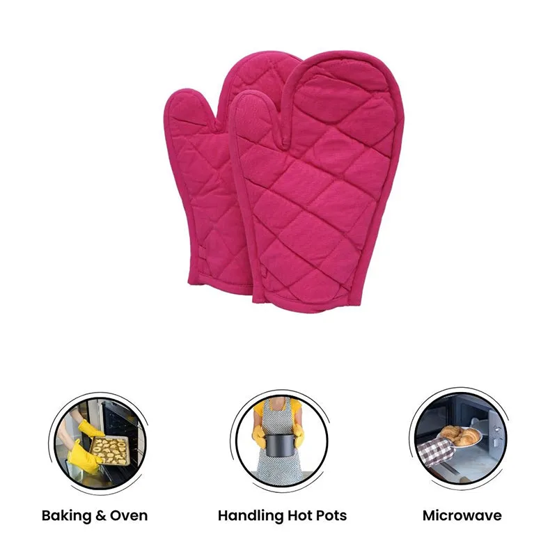 Swayam Garde Kitchen Gloves (Pink) - Set Of Two media 3