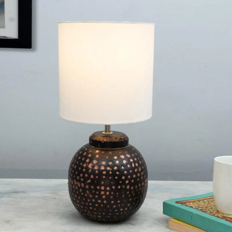 Gola Pastha Fabric Table Lamp - White,Copper media 3