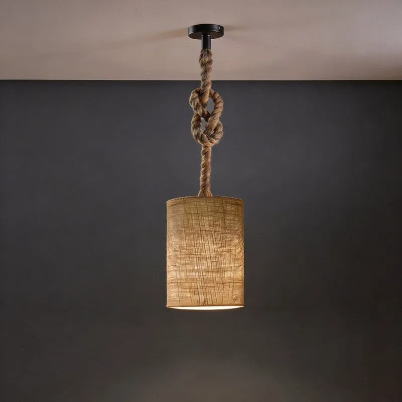 CalmGlow Jute Ceiling Lamp - Beige media 7