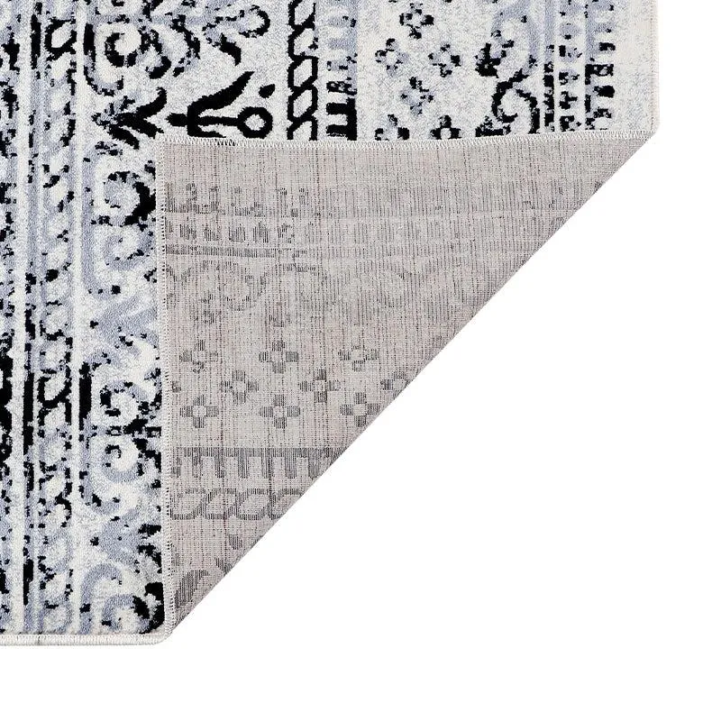 Karta Non-Anti Skid Nylon Dhurries - Grey & Black media 3