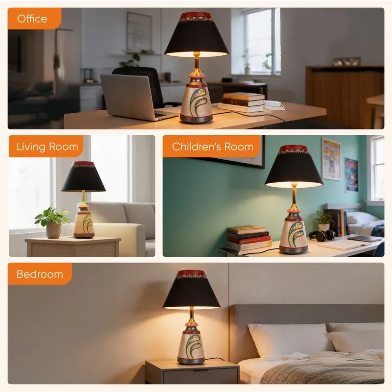 Suri Terracotta Fabric Table Lamp - Multicolor media 8