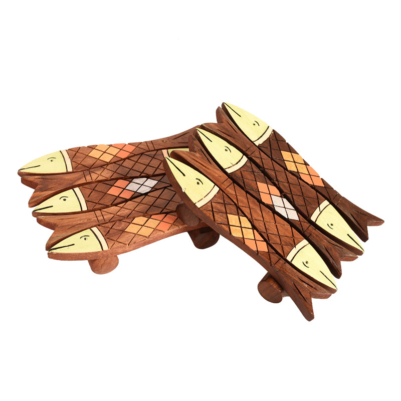 Machli Wooden Coaster - Set Of Two media 3
