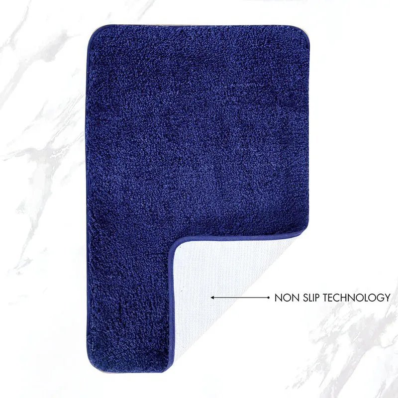 Helen Anti Skid Bath Mat & Contour Mat (Blue) - Set of Six media 5