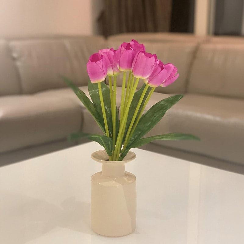 Faux Tulip Flower Bunch - Purple media 3
