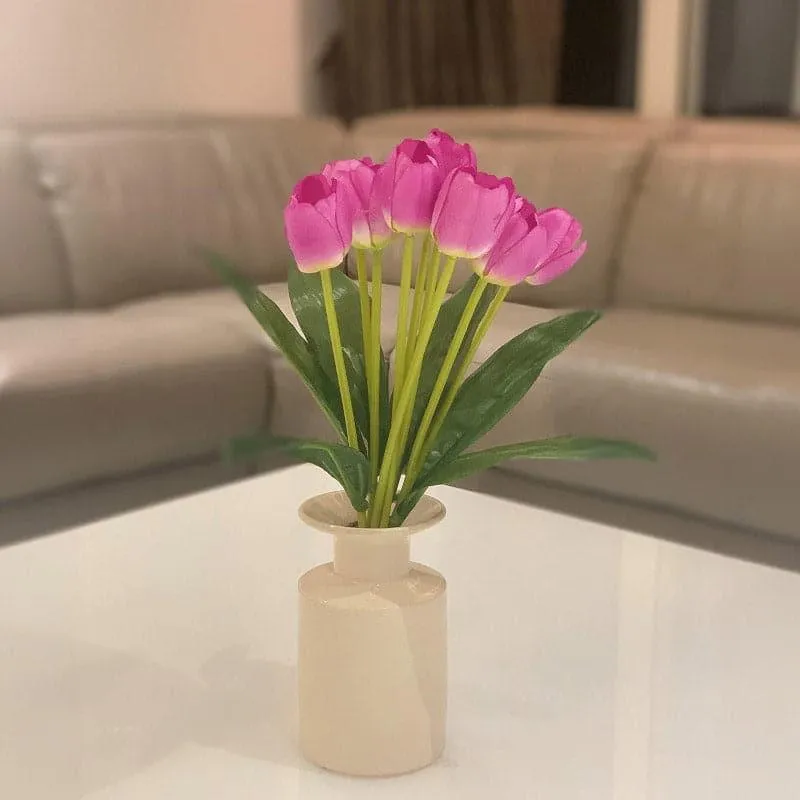 Faux Tulip Flower Bunch - Purple media 3