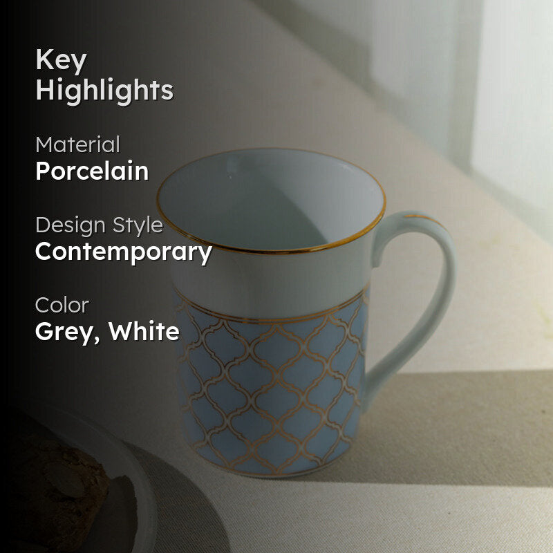 Noritake Eternal Palace Porcelain Coffee Mug (Grey) - 280 mL image 2