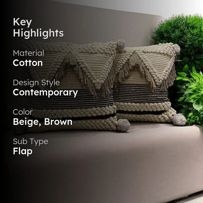 Wild Weave Tufted Cotton Cushion Cover - Set Of Two media 2