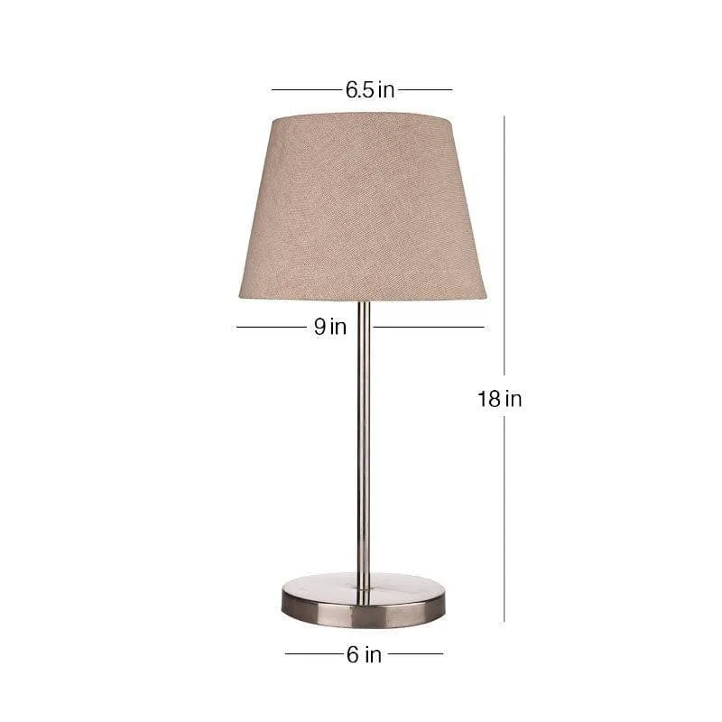 Classy With Twist Metal Chrome Fabric Table Lamp - Brown,Silver media 5
