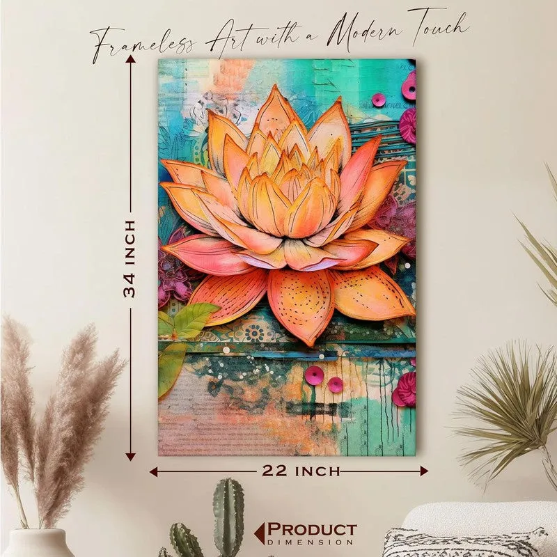 Sunset Lotus Wall Art Without Frame media 9
