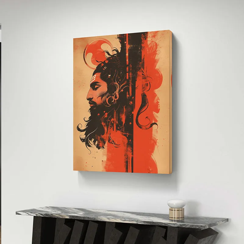Shiva Of Scarlet Wall Painting media 4