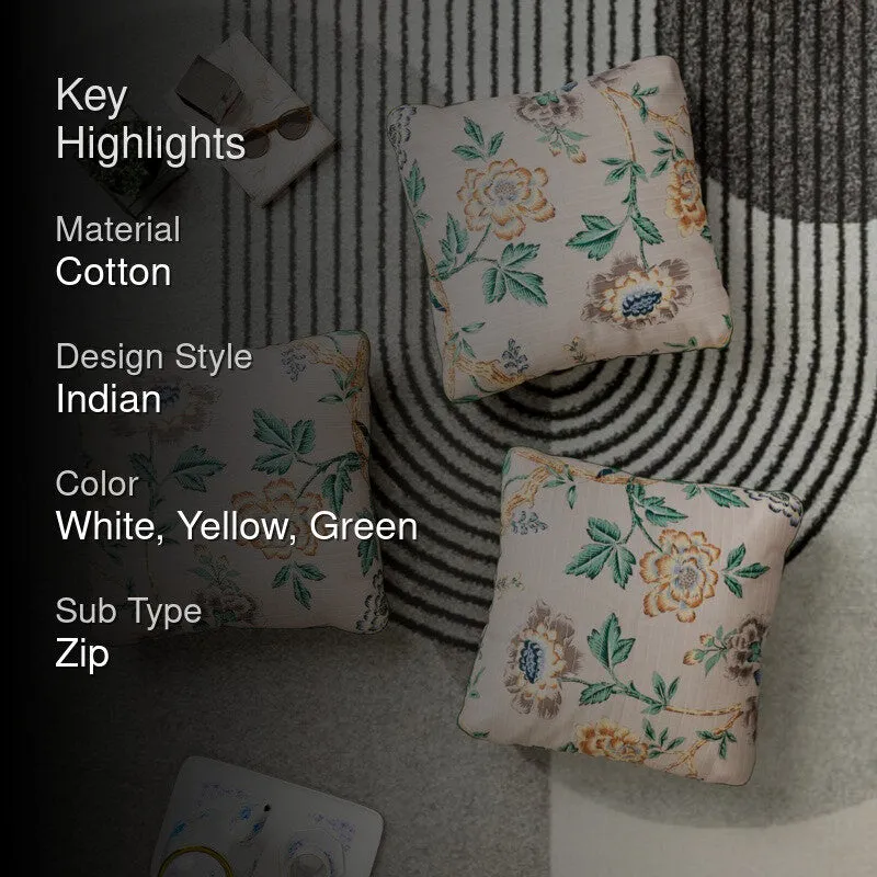 Soft Botanica Cotton Cushion Covers - Set Of Three media 2