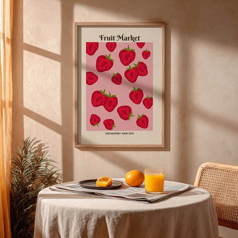 Berry Bliss Archival Canvas Wall Art - Brown media 5