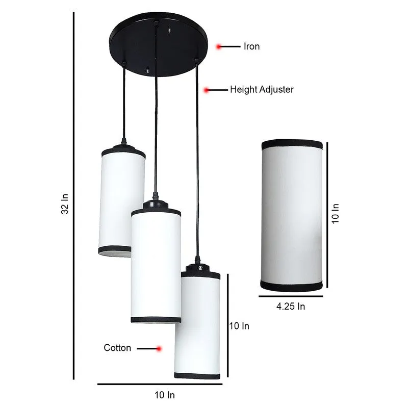 Glowspire Triple Metal Ceiling Lamp - White & Black media 8