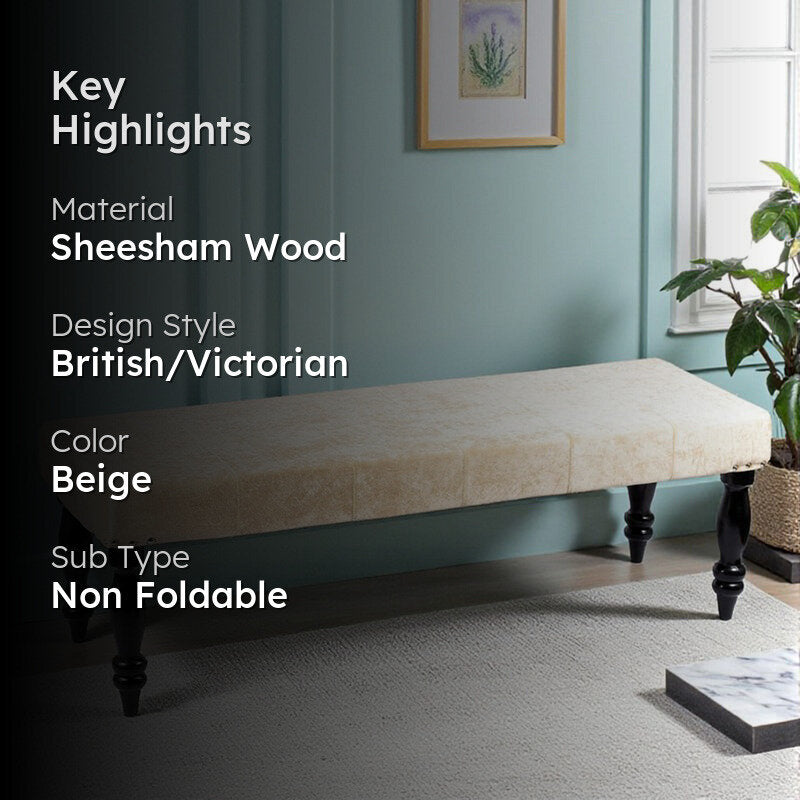 Aximo Sheesham Wooden Bench - Beige media 2