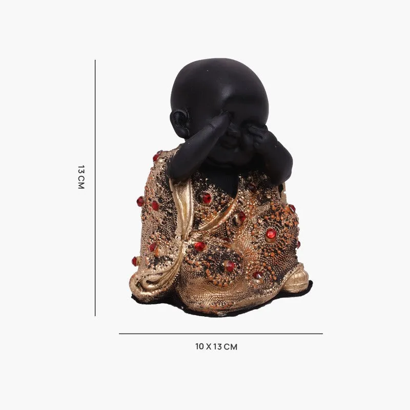 Harmony Laughing Buddha Showpiece - Black media 6