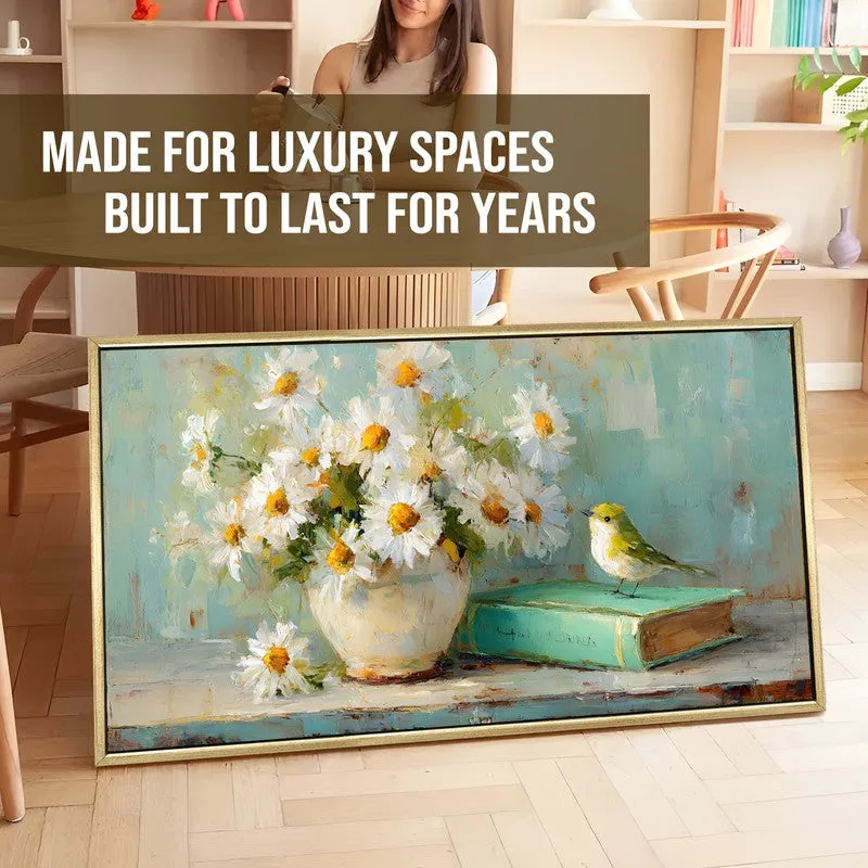 Pastel Poetry Canvas Wall Painting With Frame media 5