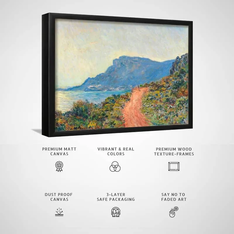La Corniche Near Monaco By Claude Monet - Black Frame media 3