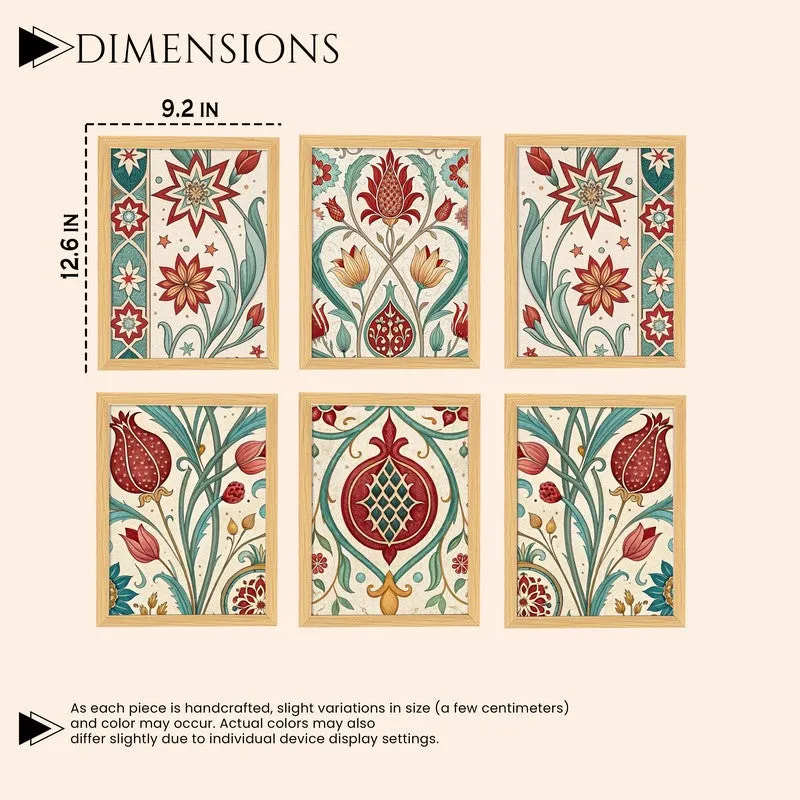 Blossella Wall Painting - Set Of Six media 8