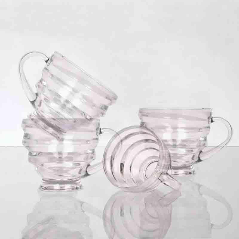 Crumpled Glass Tea Cup (190 mL Each) -  Set of Six image 5