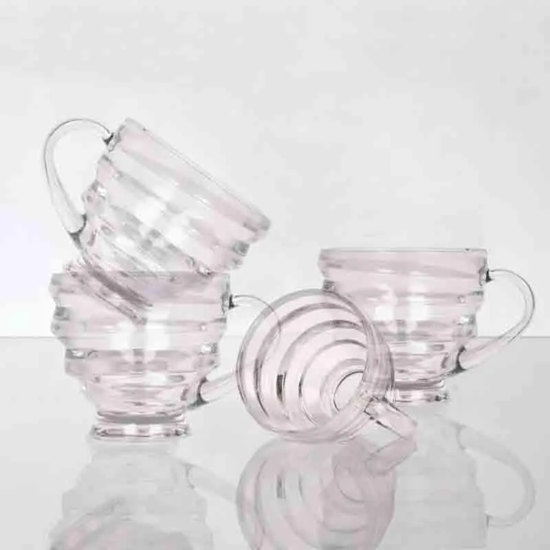 Crumpled Glass Tea Cup (190 mL Each) - Set of Six media 5