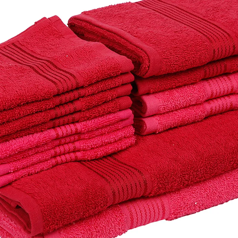 Comfora Towel Set (Red,Pink) - Fourteen Piece Set media 5