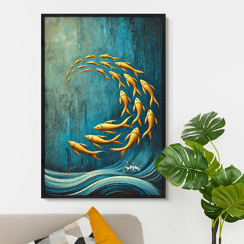 Beneath The Blue Wall Painting With Frame media 5