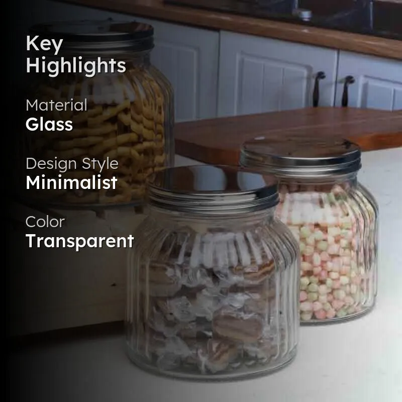 Reveto Storage Jar with Metal Lid (710 mL Each) - Set of Three media 2