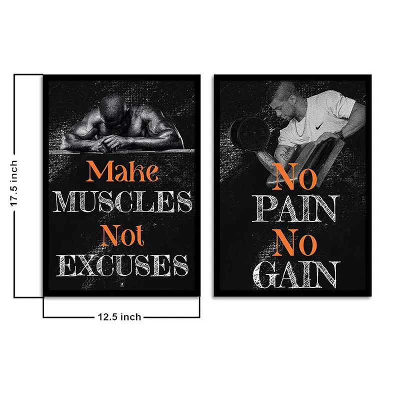No Pain,No Gain Wall Art - Set Of Two media 6