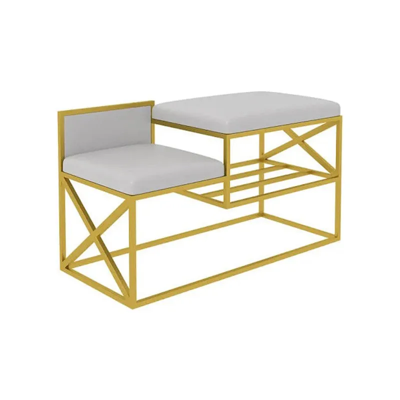 Sturdy Metal Shoe Rack - Gold,Grey media 4