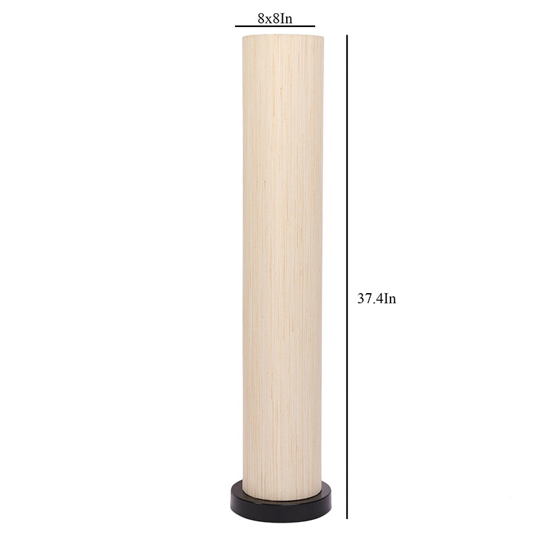 Eshe Wooden Tower Floor Lamp With Khadi Shade - Off-White media 5