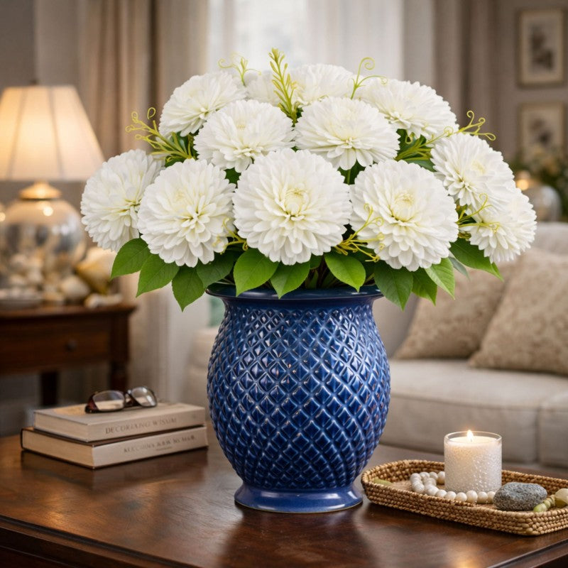 Florisse Artificial Hydrangea Flower (White) - Set Of Four