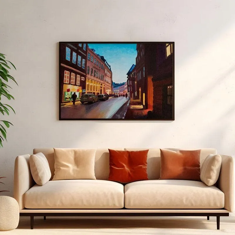 Vestergade Canvas Wall Painting - Black Frame media 4