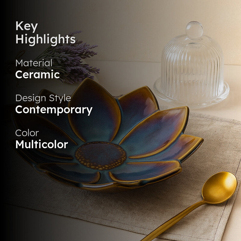 PetalCraft Ceramic Chip & Dip Platter media 2