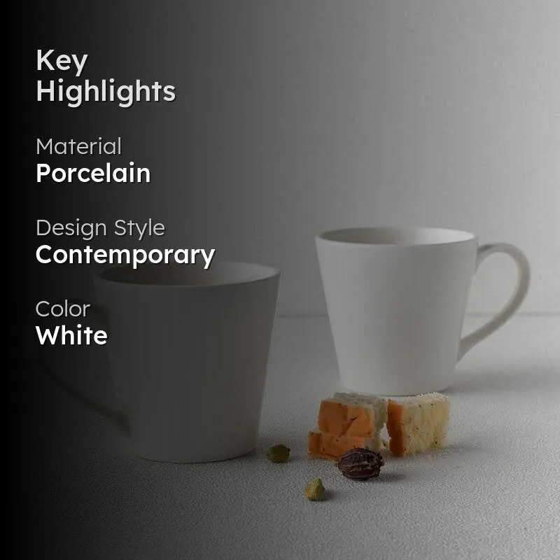 Pure Porcelain Coffee Mug (290 mL) - Two Piece Set media 2