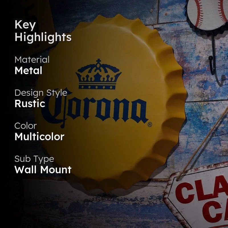 Corona Bottle Cap Metal Wall Accent media 2