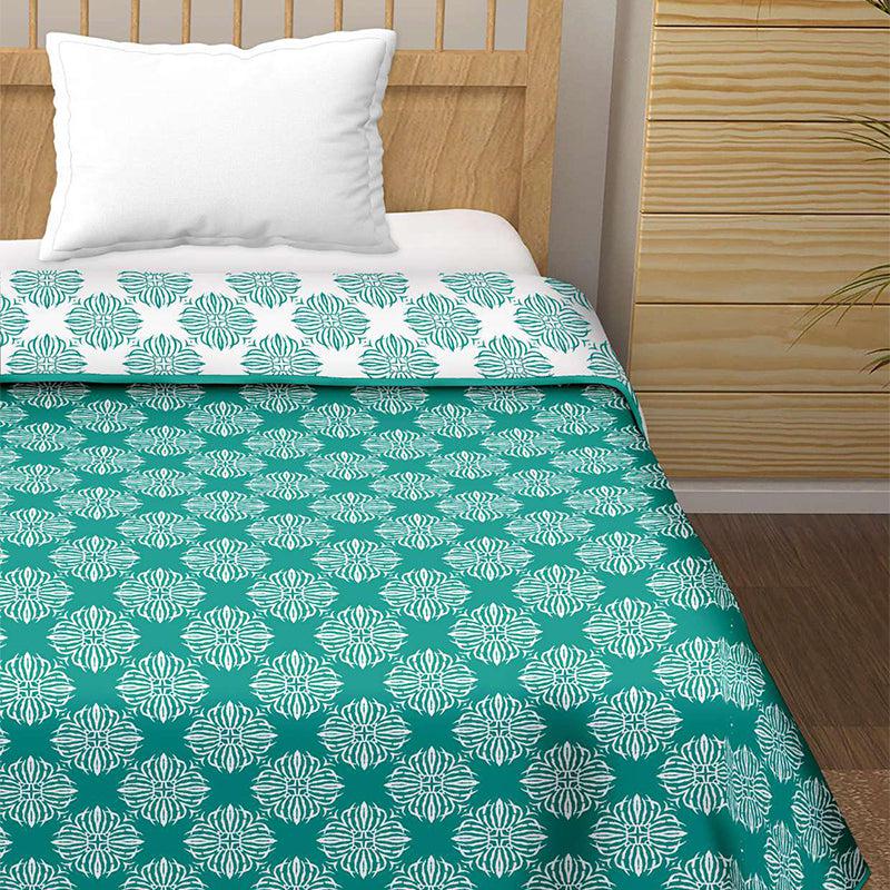 Jaamni Reversible Cotton Dohar (Sea Green)  - 180 GSM media 3