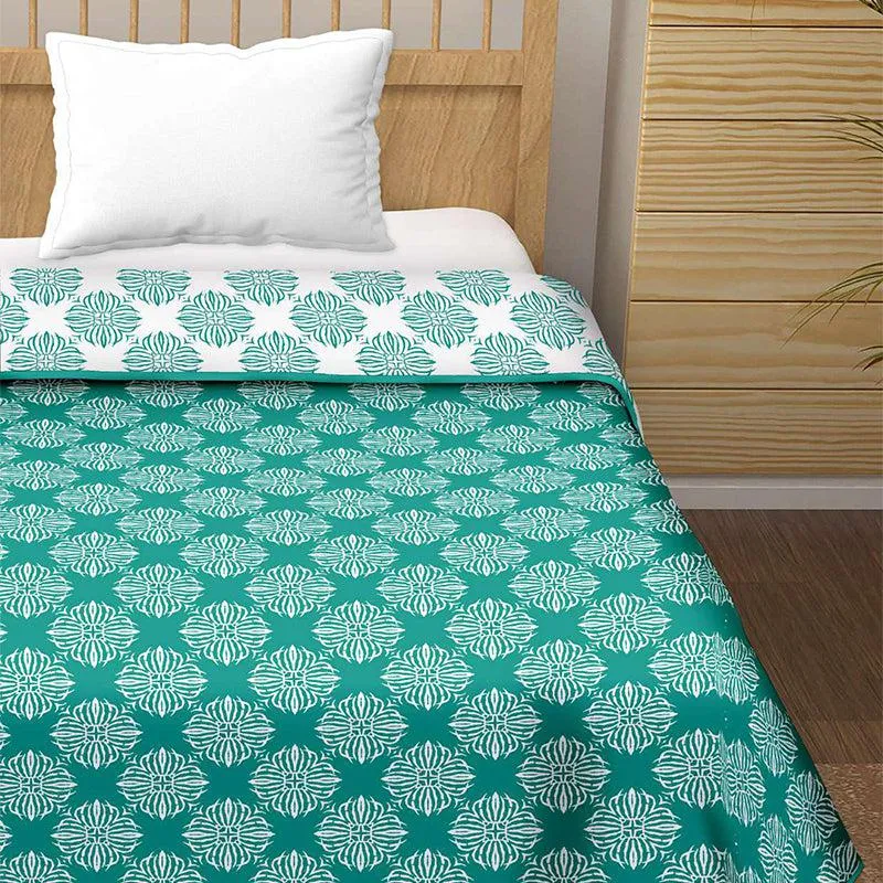 Jaamni Reversible Cotton Dohar (Sea Green)  - 180 GSM media 3