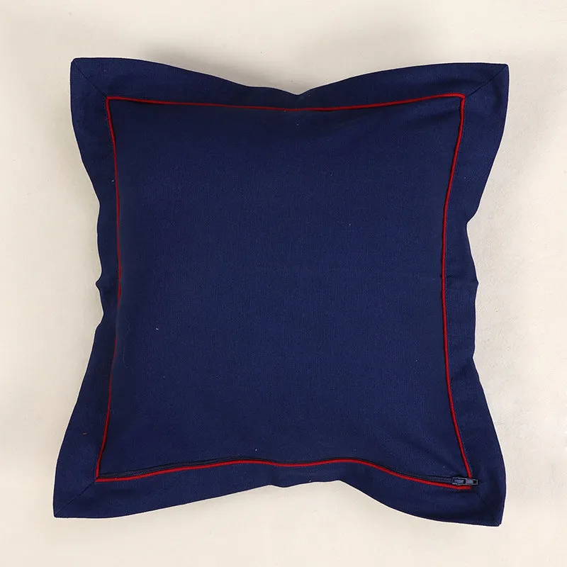 Swayam Tona Printed Cushion Cover (Dark Blue) - Set of Two media 4