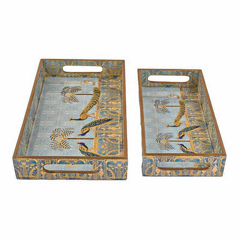 Chitramayi Wood Serving Tray (Medium & Small) - Set Of Two media 6
