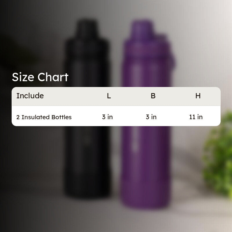 Sip Slay Hot & Cold Thermos Water Bottle (Black & Purple, 750 mL Each) - Set Of Two media 5