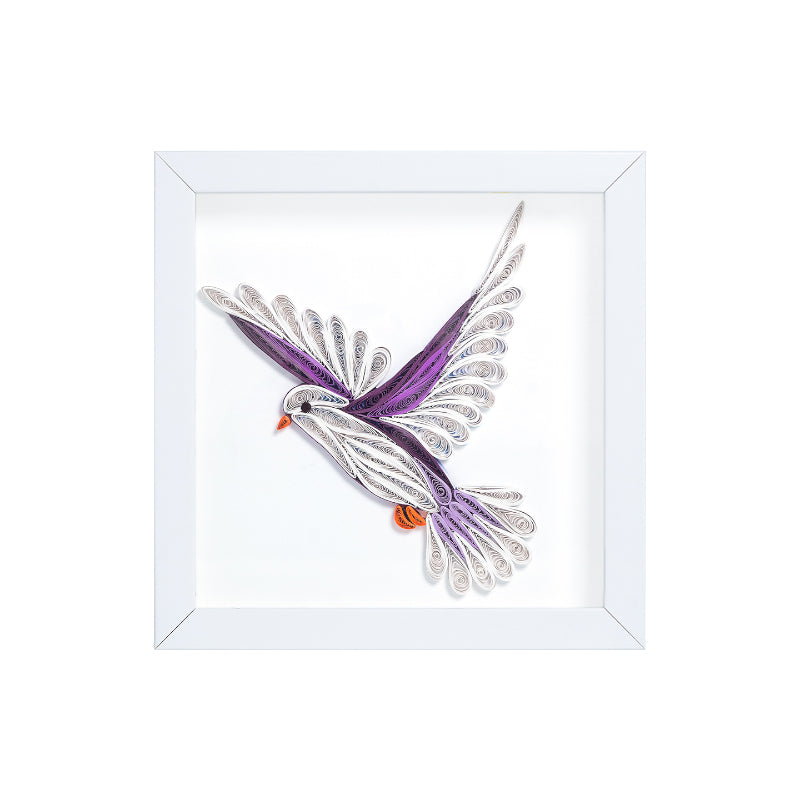 Dove Flight Handcrafted Wall Art - White media 3