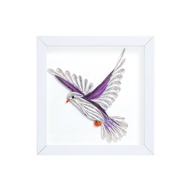 Dove Flight Handcrafted Wall Art - White media 3