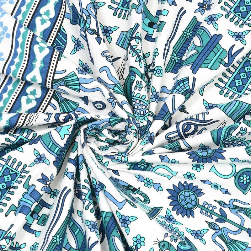 Royalus Cotton Bedsheet (Blue,White) - 240 TC media 5