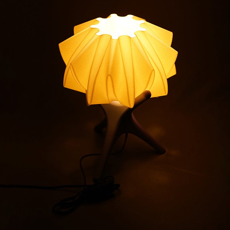 Bio Rayne 3D Printed Table Lamp - White,Olive Green media 3