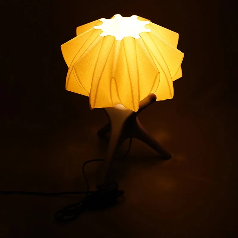 Bio Rayne 3D Printed Table Lamp - White,Olive Green media 3