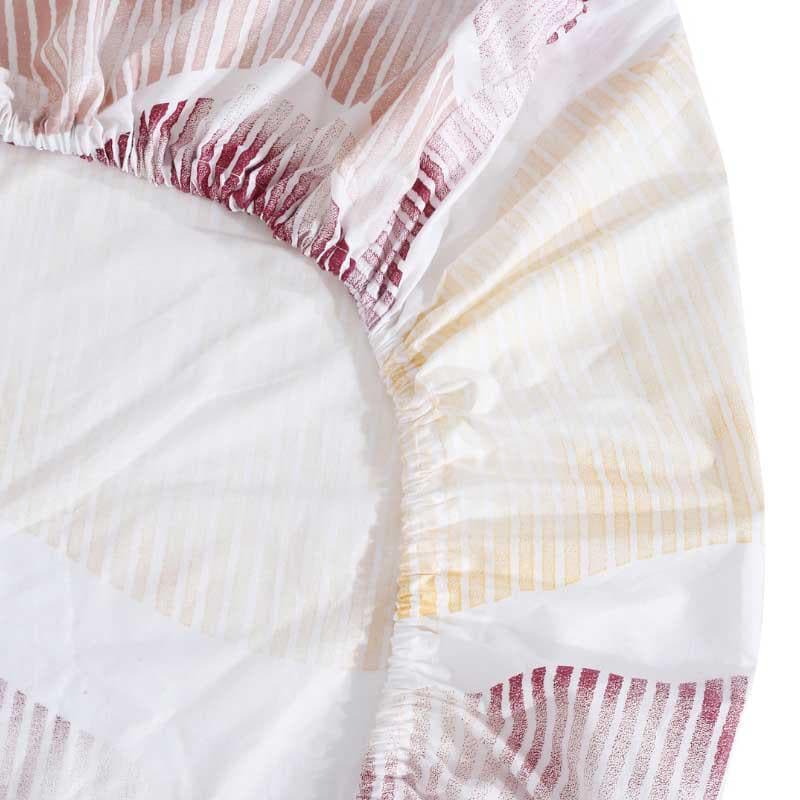Zigzag Zest Fitted Cotton Bedsheet (Pink) - 400 TC media 3